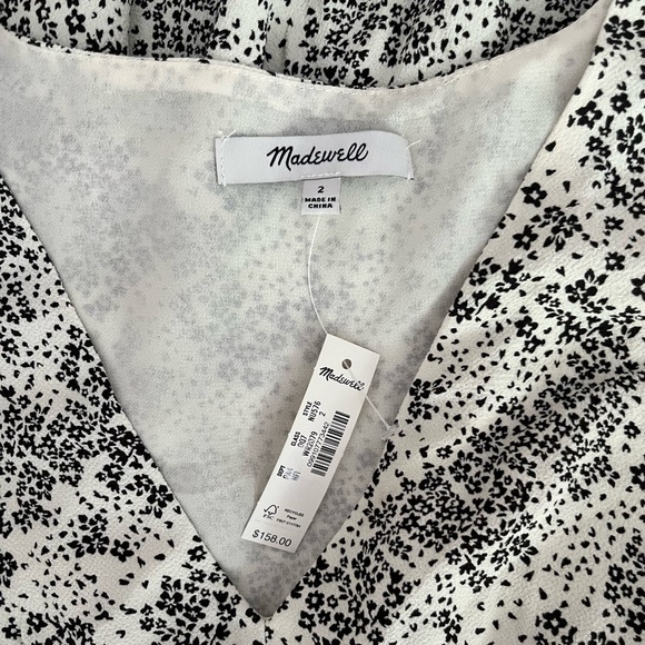 Madewell Puff-Sleeve V-Neck Midi Dress in Floral in Harper Floral Ivory Size 2 - Picture 9 of 12